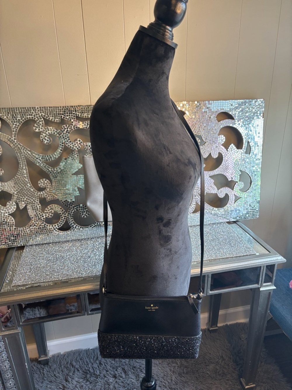 ⭐️Kate Spade Black Glitter Crossbody Bag